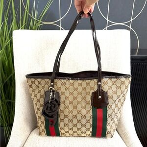 Authentic Gucci GG Canvas Jolicoeur Tote bag